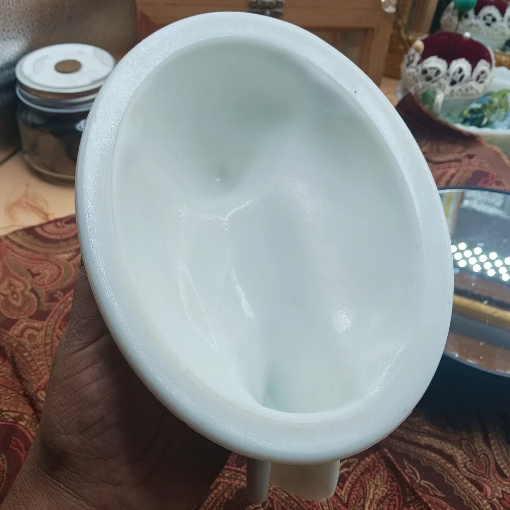 Vtg Westmoreland Hen On Nest HON White Milk Glass Split Tail TOP LID Only *Crack
